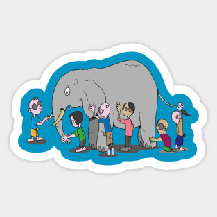 Blind Men and an Elephant Story Design Sticker